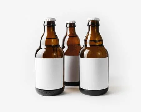 Blank beer bottles Stock Photos