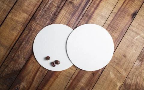 Blank beer coasters Stock Photos