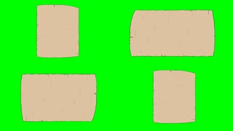 Blank beige scrolling parchment papers and vintage historical map pieces 2d Video stock 334702825