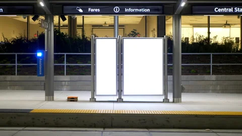 Blank Billboard Advertisement Boards, Commerical White Poster Street Background Video stock 151931589