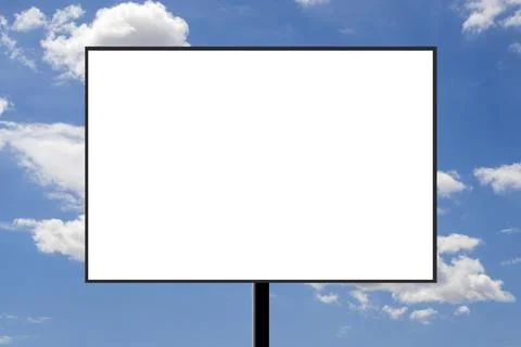 Blank billboard against a cloudy sky background. Stock Illustration