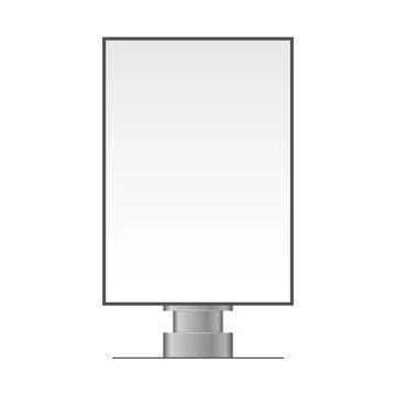 Blank Billboard. Empty Mockup on White Background. Vector Stock Illustration