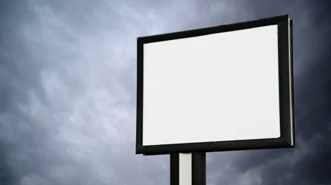 Blank Billboard with empty screen over cloud time lapse Video stock 35917438