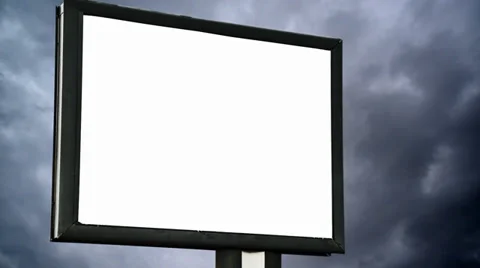 Blank Billboard with empty screen over cloud time lapse Video stock 36092850
