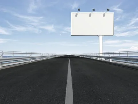 Blank billboard  on the highway Stock Illustration