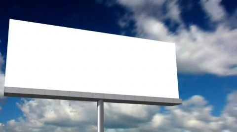 Blank billboard. Looping clouds timelapse. HD720p. Stock Footage 291653