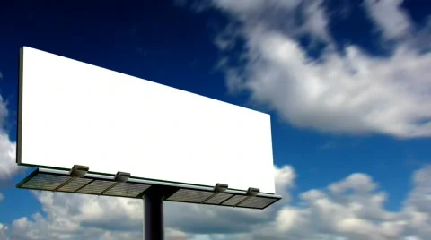 Blank billboard. Looping clouds timelapse. HD720p. Video stock 291673
