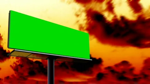 Blank billboard. Looping clouds timelapse. HD720p. Stock Footage 291695