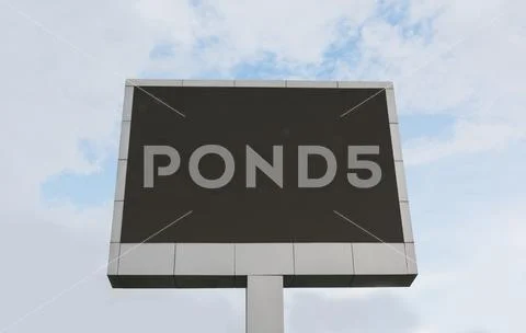 Blank billboard made of metal ready for advertisement. Empty dig Stock Photos
