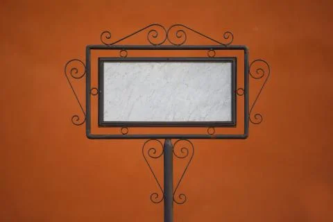Blank billboard on orange background Stock Photos