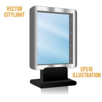 Blank billboard panel at night Illustrazione stock