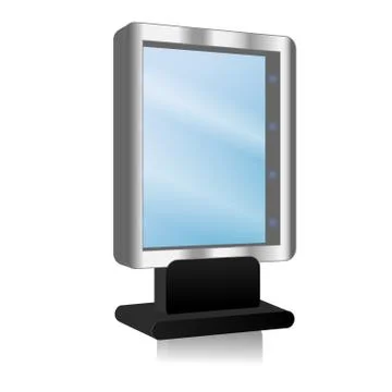 Blank billboard panel at night Illustrazione stock