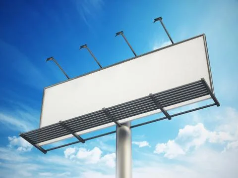 Blank billboard at the sky Stock Illustration