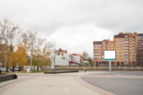Blank billboard on the square Stock Photos