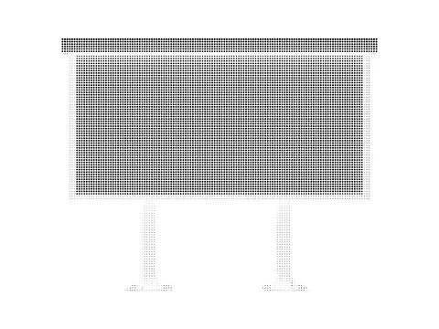 Blank billboard stand halftone vector graphic design. Stock Illustration