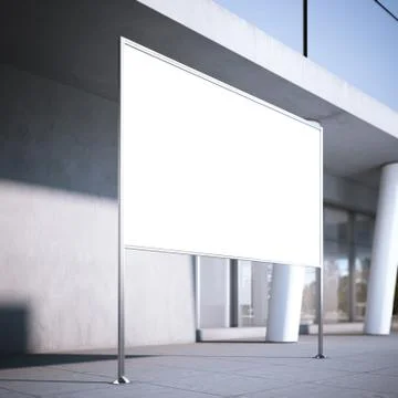 Blank billboard on the street. 3d rendering 库存插图