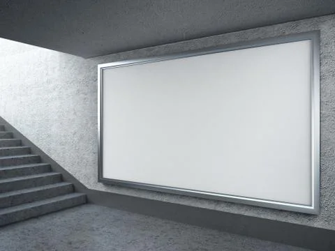 Blank billboard in subway 库存插图