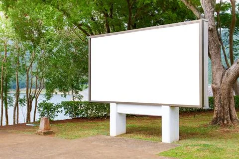 Blank billboard with tree Stock Photos