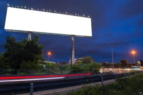 Blank billboard at twilight time ready for new advertisement Stock-Fotos