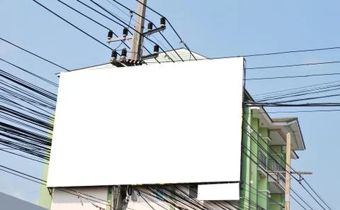 Blank billboard with white space background for advertisement. Stock Photos