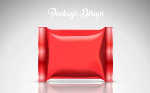 Blank biscuit package template 스톡 일러스트