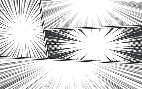 Blank black and white comic abstract background template. 스톡 일러스트