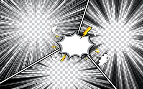 Blank black and white comic abstract background template. Stockillustratie