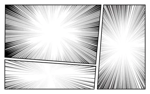 Blank black and white comic abstract background template. Stock Illustration
