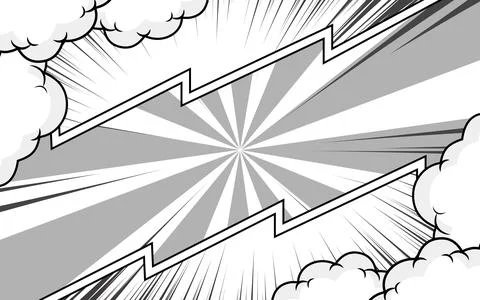 Blank black and white comic abstract background template. Stock Illustration