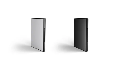 Blank black and white dvd disk case mockup, looped rotation Stock Footage 164310843