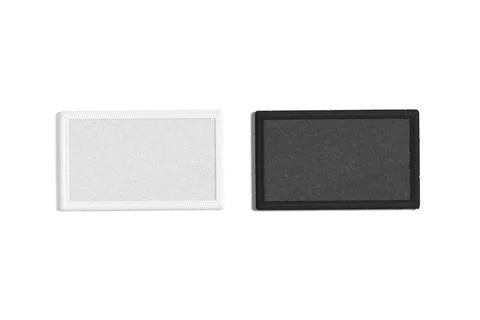 Blank black and white rectangle embroidered patch mockup, top view Illustrazione stock
