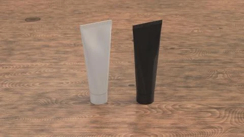 Blank black and white tubes of toothpaste, cream or gel Illustrazione stock
