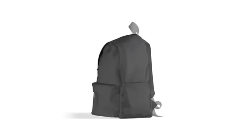 Blank black backpack with zipper mockup, looped rotation, 4k video 스톡 동영상 160748262
