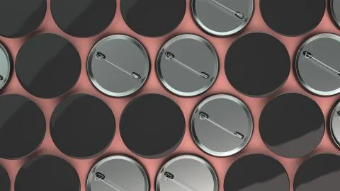 Blank black badges on red background Stock Illustration
