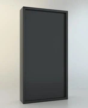 Blank black box in white light studio. 3d rendering Stock Illustration