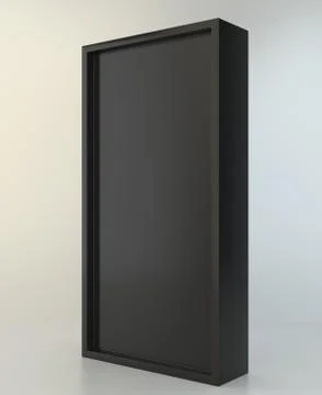 Blank black box in white light studio. 3d rendering Illustrazione stock