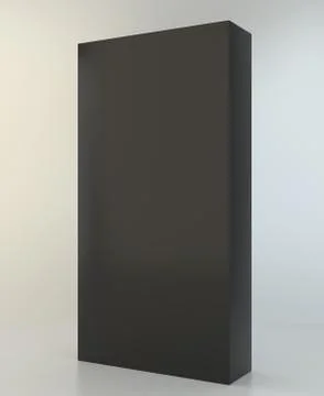 Blank black box in white light studio. 3d rendering Illustrazione stock