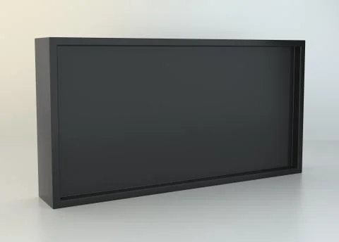 Blank black box in white light studio. 3d rendering Stock Illustration