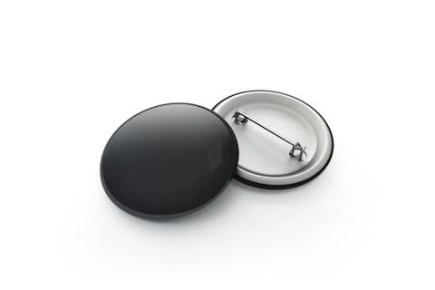 Blank black button badge stack mockup, isolated, clipping path, 库存插图