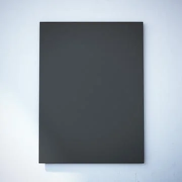 Blank black canvas on the white wall 库存插图