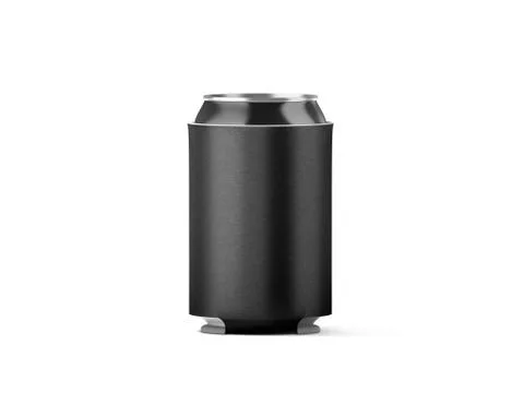 Blank black collapsible beer can koozie mockup isolated Stock Illustration