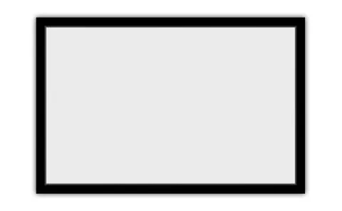 Blank black empty rectangle frame, banner illustration on white wall. Stock Illustration