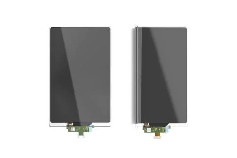 Blank black flexible rectangular display flat and folded mockup, isolated Stock Illustration