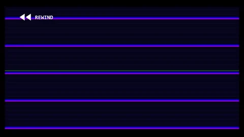 Blank black frame for VHS rewind and vintage video effect Stock Footage 345215058