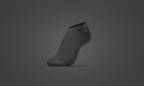 Blank black low cut sock on tiptoe mockup, dark background イラスト素材