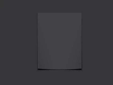 Blank black paper sheet with shadow. 3d rendering Illustration