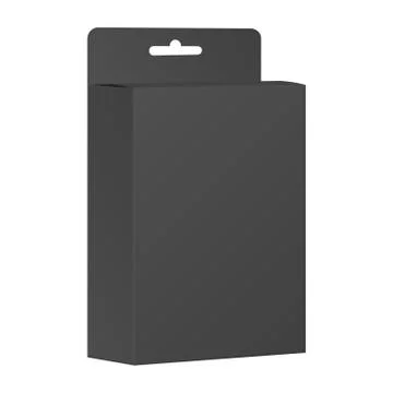 Blank black product package box. vector Stock Illustration