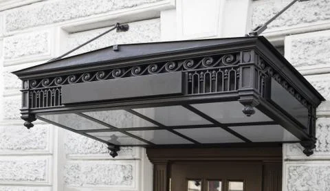 Blank black rectangular box on vintage canopy mockup Stock Photos