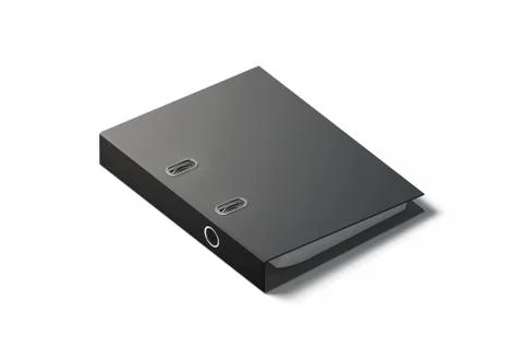 Blank black ring binder design mockup, 3d rendering. Stockfoto's