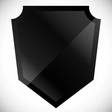 Blank black shield shape with gloss effect 库存插图